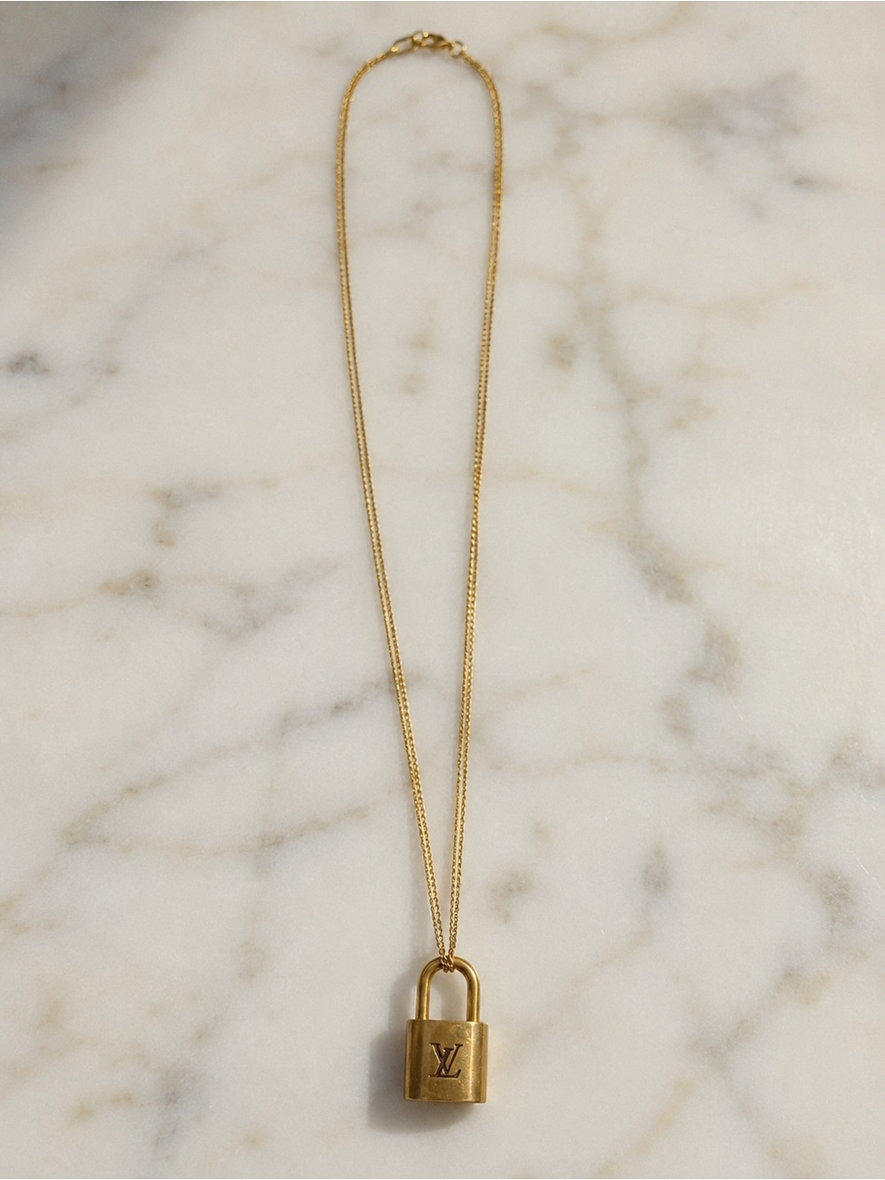 Vtg Louis Vuitton Lock Necklace + 14k Gold Filled Chain - Cuffed By Nano